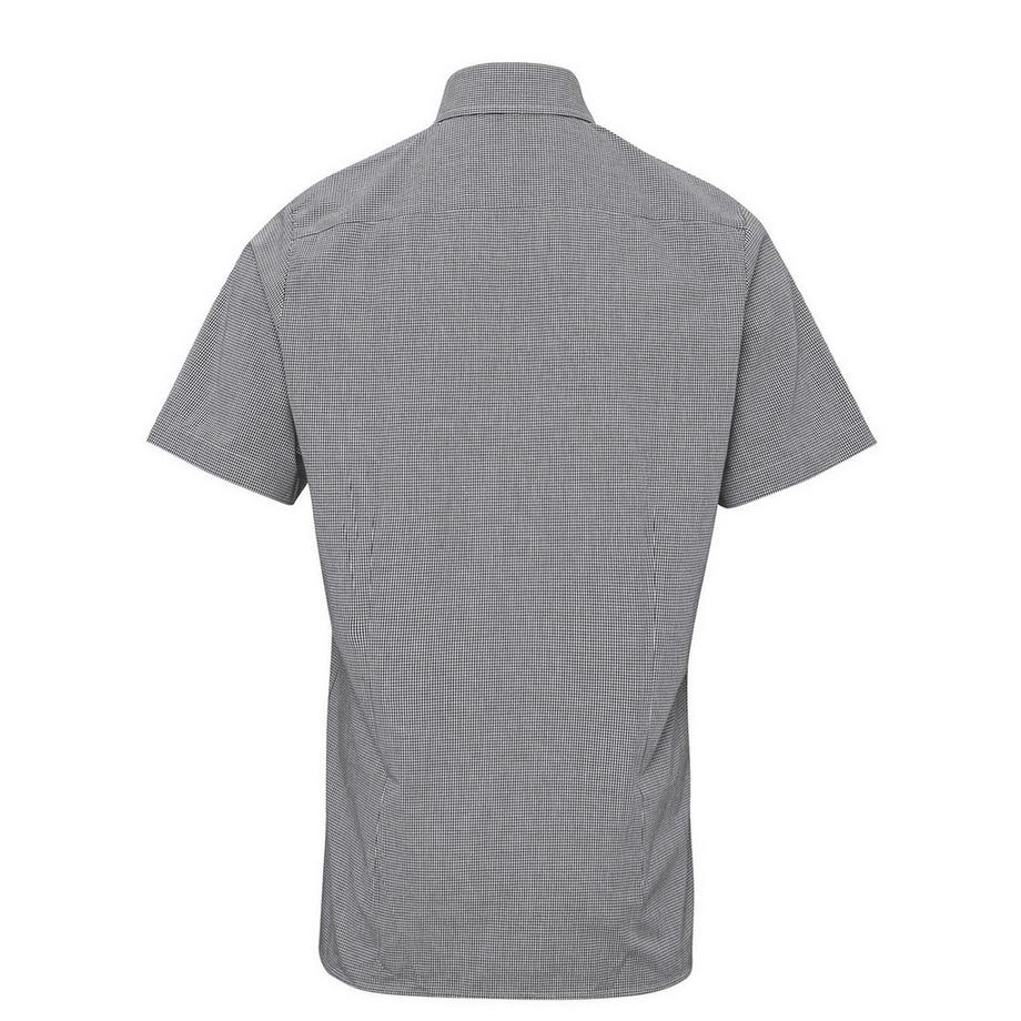 PREMIER  Camicia Micro Gingham A Quadri Maniche Corte 