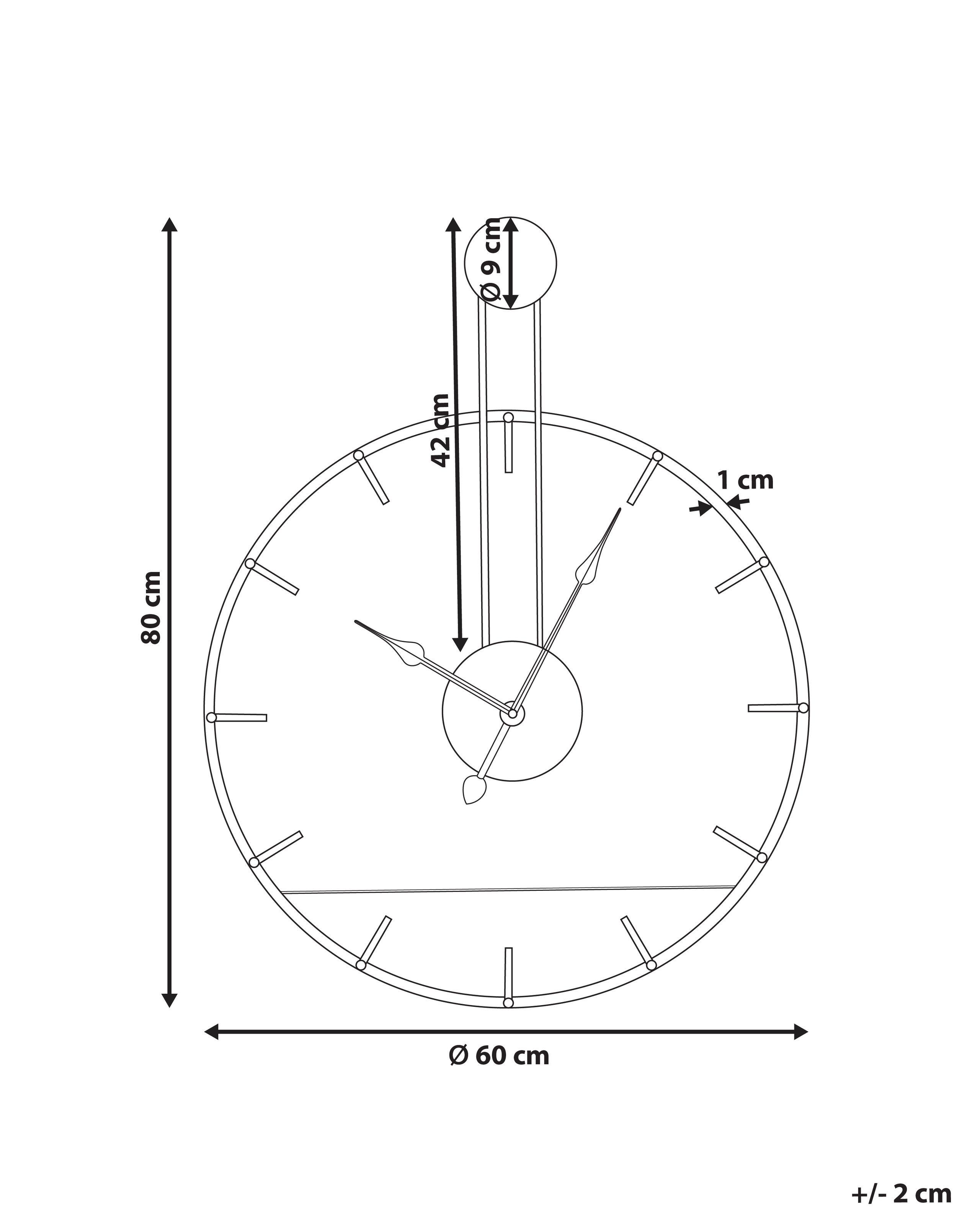 Beliani Wanduhr aus Eisen Industriell TAUGON  