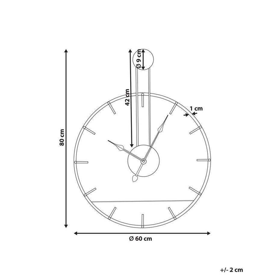 Beliani Orologio da parete en Ferro Industriale TAUGON  