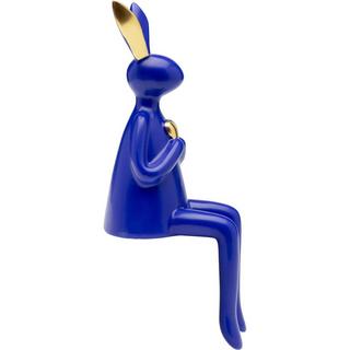 KARE Design Figurine déco Lapin Assis Coeur bleu 29  