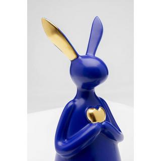 KARE Design Figurine déco Lapin Assis Coeur bleu 29  