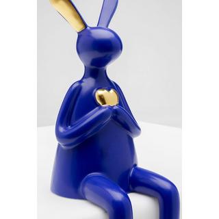 KARE Design Figurine déco Lapin Assis Coeur bleu 29  