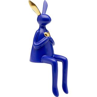 KARE Design Figurine déco Lapin Assis Coeur bleu 29  