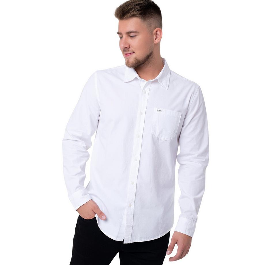 camicia slim a maniche lunghe con tasca