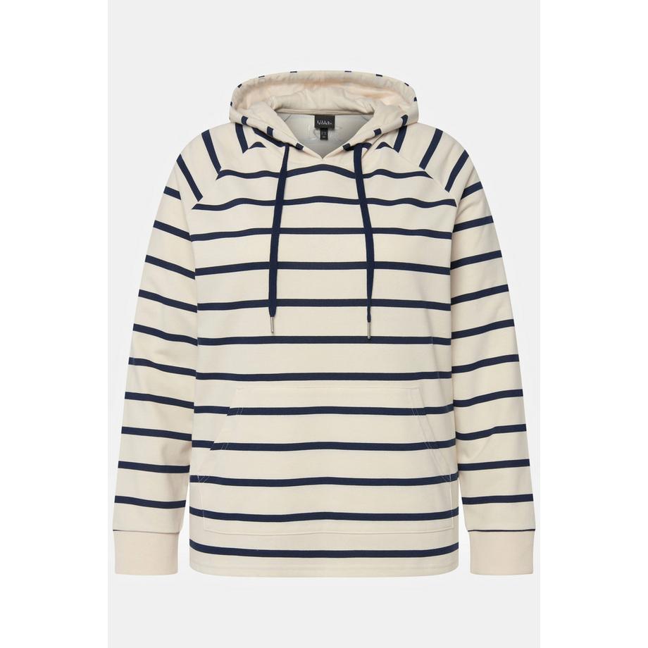 Ulla Popken Sweat-shirt à capuche rayé manches longues Loungewear  