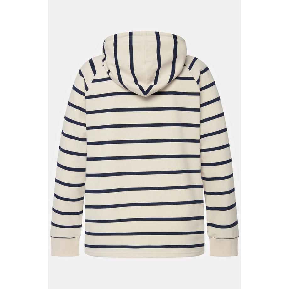 Ulla Popken Sweat-shirt à capuche rayé manches longues Loungewear  