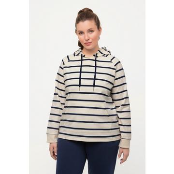 Felpa loungewear con cappuccio, righe e maniche lunghe