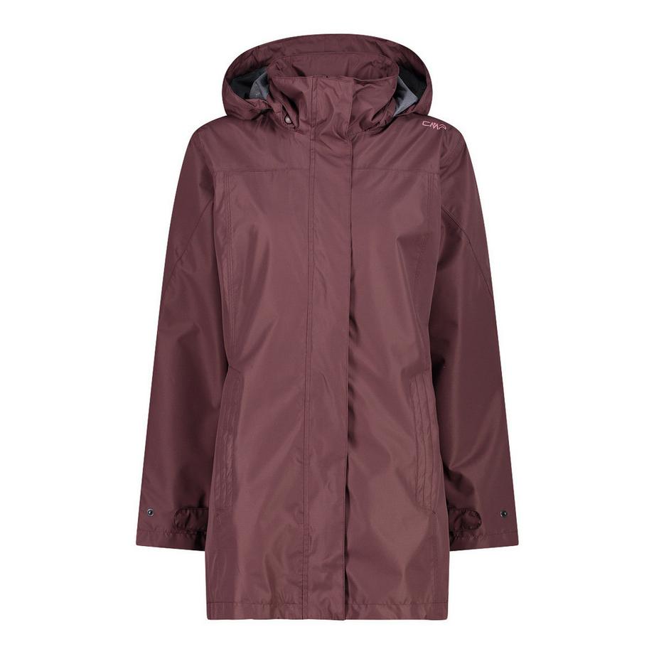 Veste imperméable à capuche avec boutons-pression femme