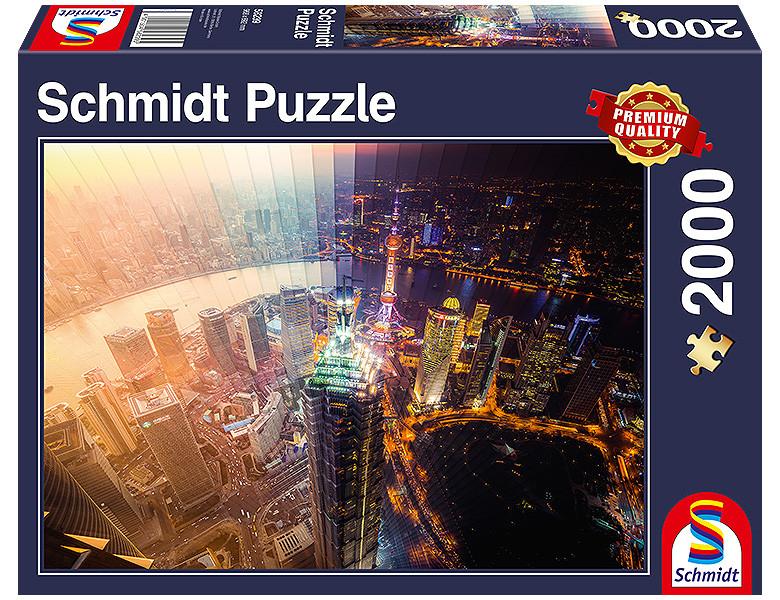 Schmidt Spiele  Schmidt puzzel Day and Night, Time slice - 2000 stukjes - 12+ 