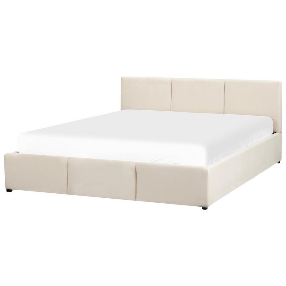 Beliani Lit ottoman en Velours  BOUSSE  