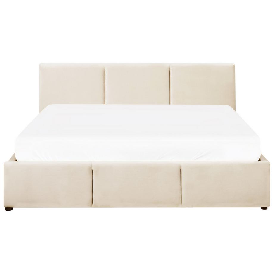 Beliani Lit ottoman en Velours  BOUSSE  