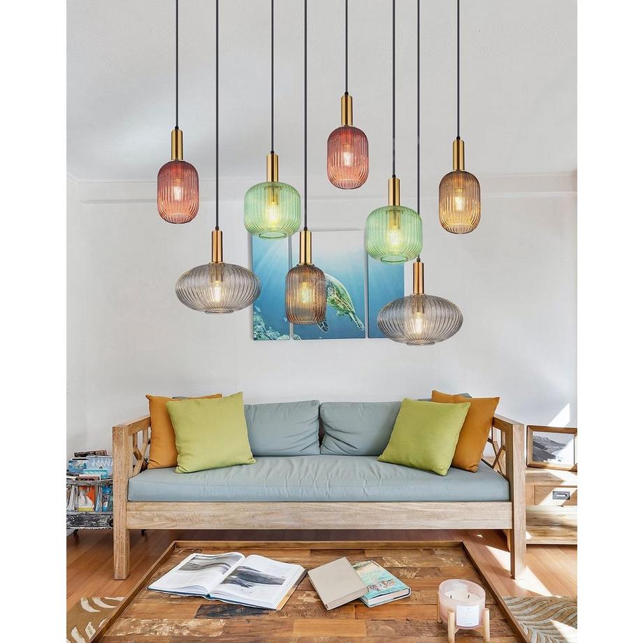 mutoni Lampe à suspension Normy métal mat 8xE27  