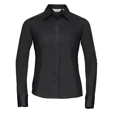 Collection Popelin Bluse Hemd, Langarm, pflegeleicht, tailliert