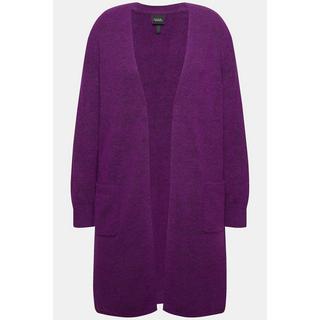 Ulla Popken Cardigan lungo stile aperto scollo a V tasche  