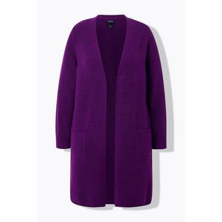 Ulla Popken Cardigan lungo stile aperto scollo a V tasche  