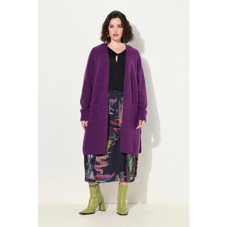 Ulla Popken Cardigan lungo stile aperto scollo a V tasche  