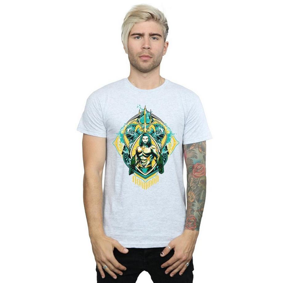 DC COMICS Aquaman T-Shirt Stampa Grafica  