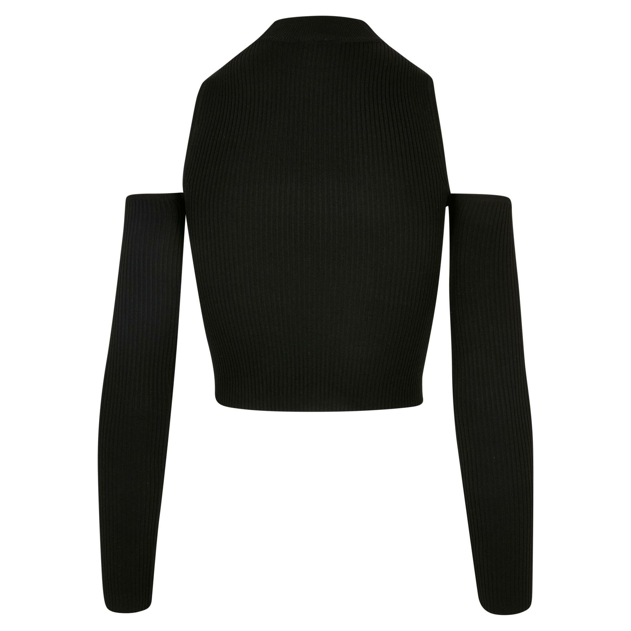 URBAN CLASSICS Maglietta a maniche lunghe a costine con spalle scoperte  