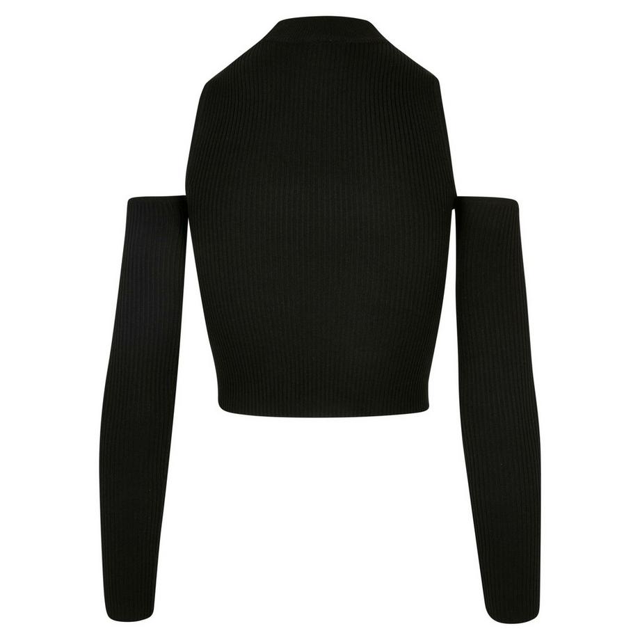 URBAN CLASSICS Geripptes Langarmshirt mit Cut-Out Schultern  