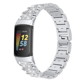 Cover-Discount  Fitbit Charge 5 - Acier Inoxydable Avec Bracelet En Strass 