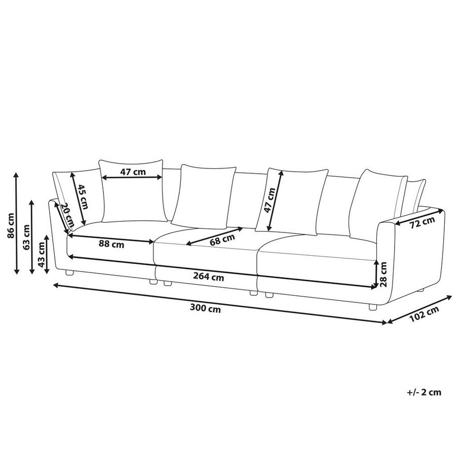 Beliani 3 Sitzer Sofa aus Stoff Modern SIGTUNA  