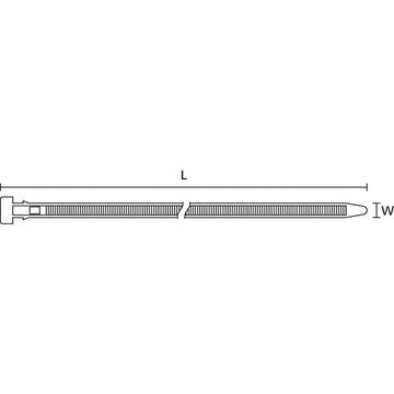 CT203-PA66HS-BK Kabelbinder 200 mm 7.60 mm Schwarz mit Spreizanker, Hitzestabilisiert