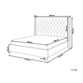 Beliani Bett mit Lattenrost aus Samtstoff Retro LUBBON  