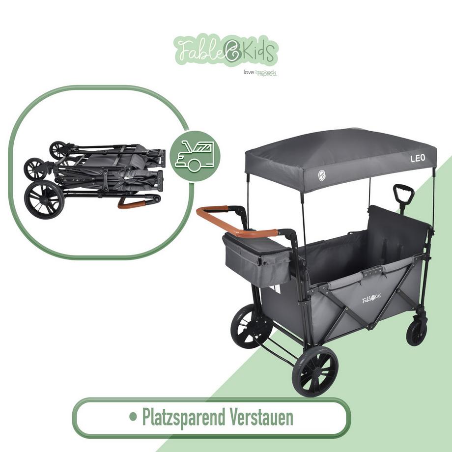 FableKids  LEO X2 Lite Carrello a Mano con tetto Pieghevole per il Trasporto 