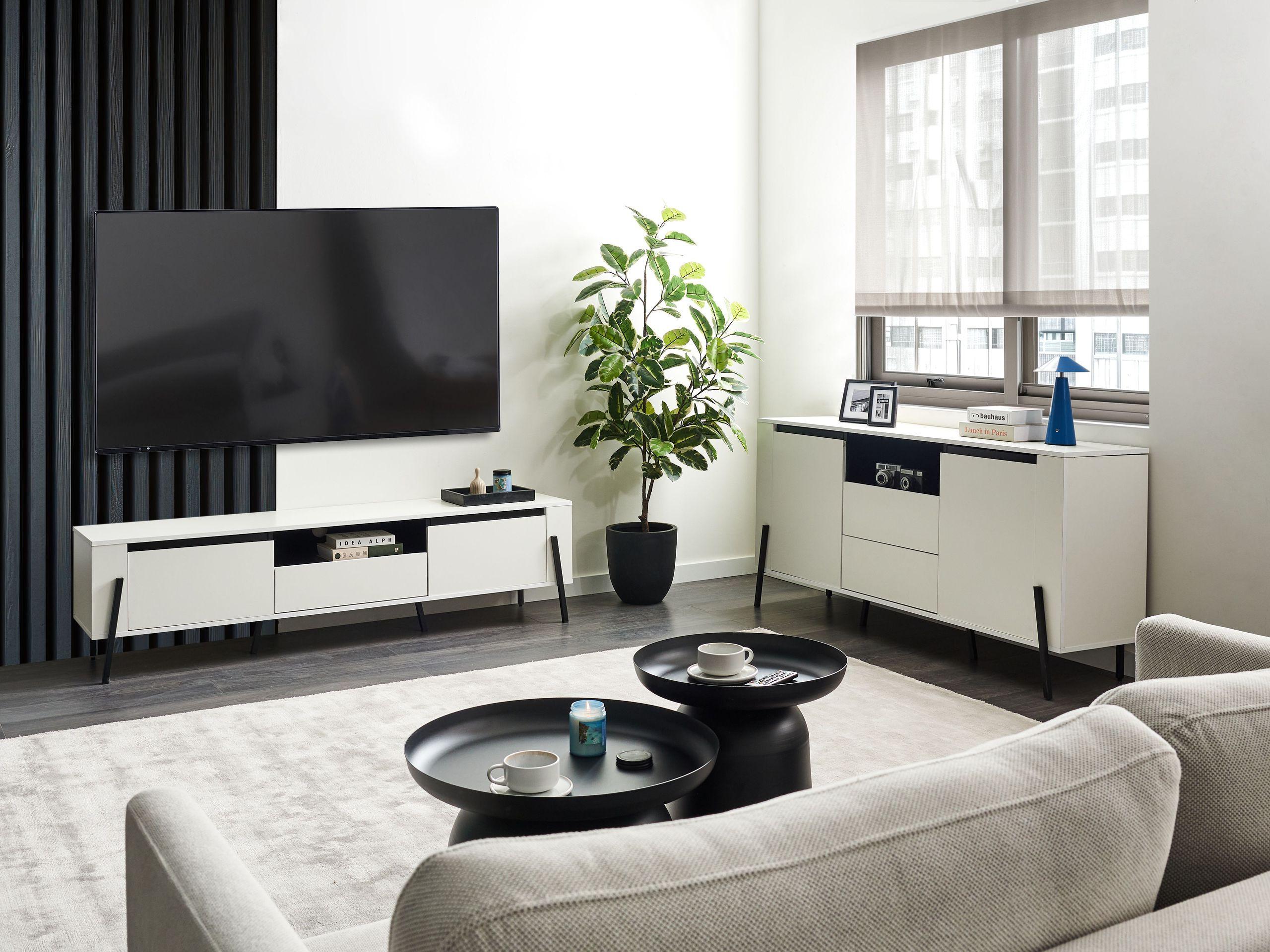 Beliani Sideboard mit 2 Türen aus Faserplatte Modern BLACKPOOL  