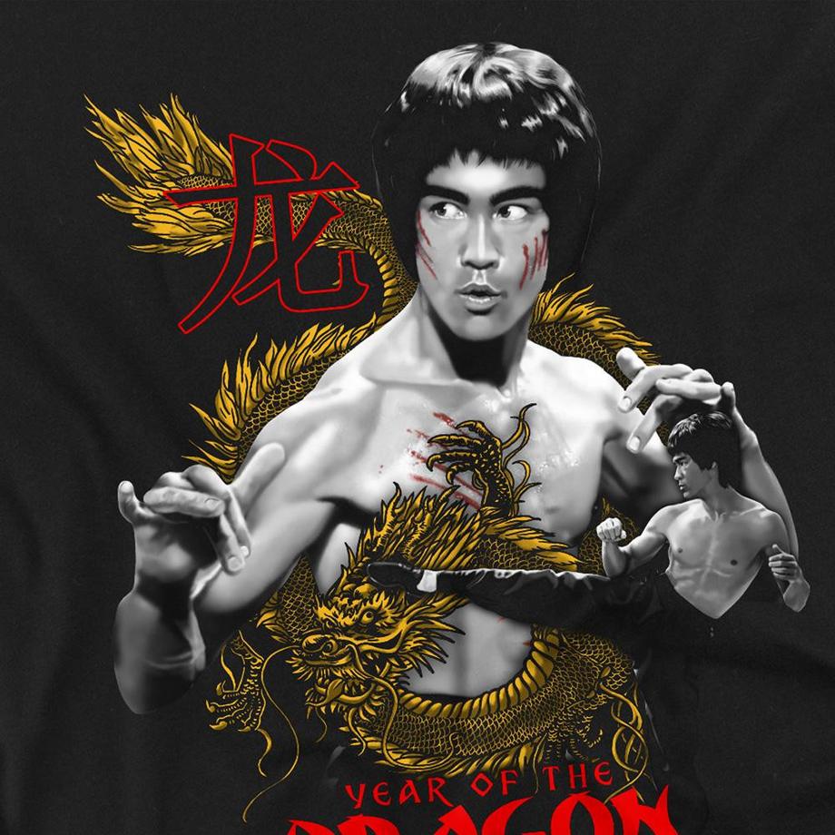 Bruce Lee  Golden Year Of The Dragon Maglietta 