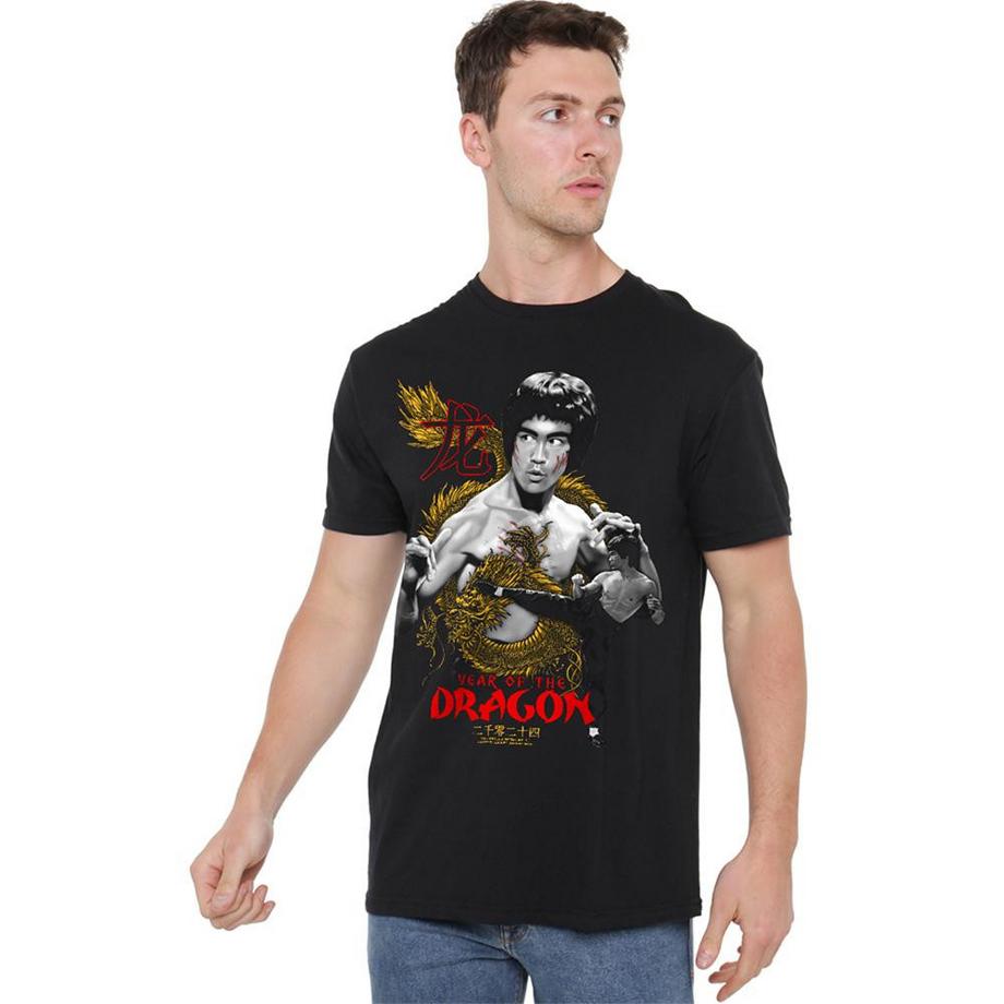 Bruce Lee  Golden Year Of The Dragon Maglietta 