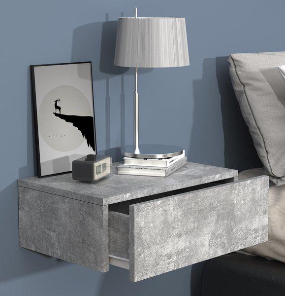 VCM Tiroir mural en bois Table de chevet murale Tiroir Console Table de chevet Usal M 45 cm  