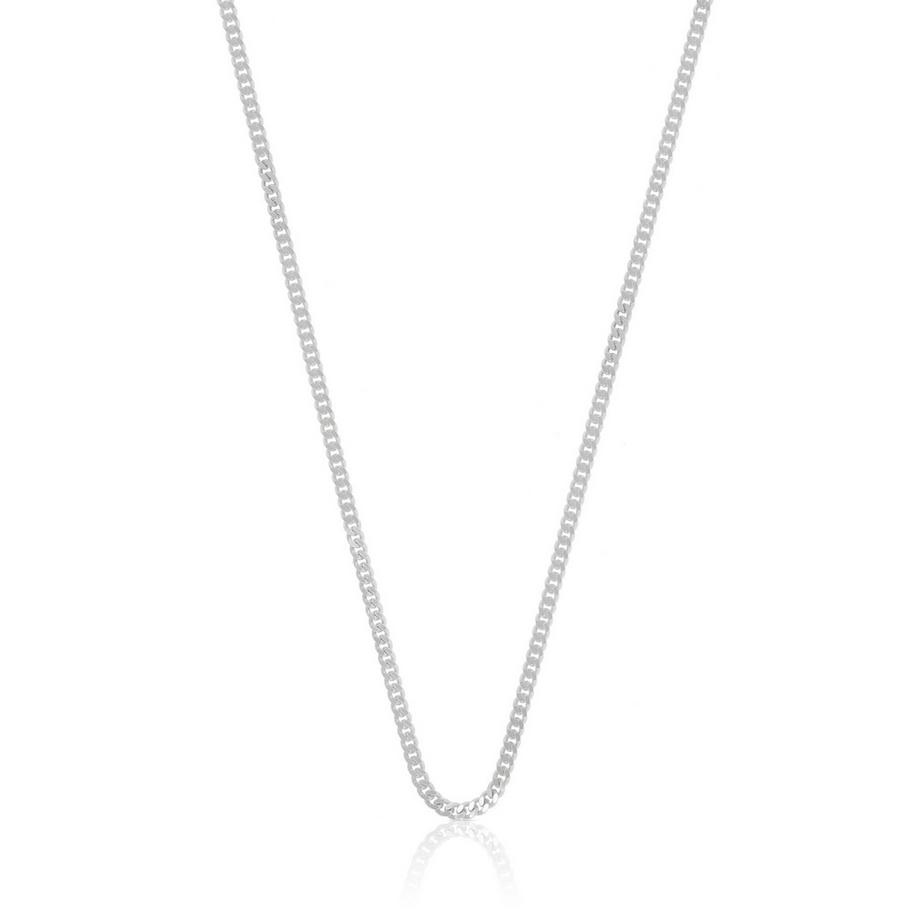Collier gourmette or blanc 375, 1.6mm, 38cm