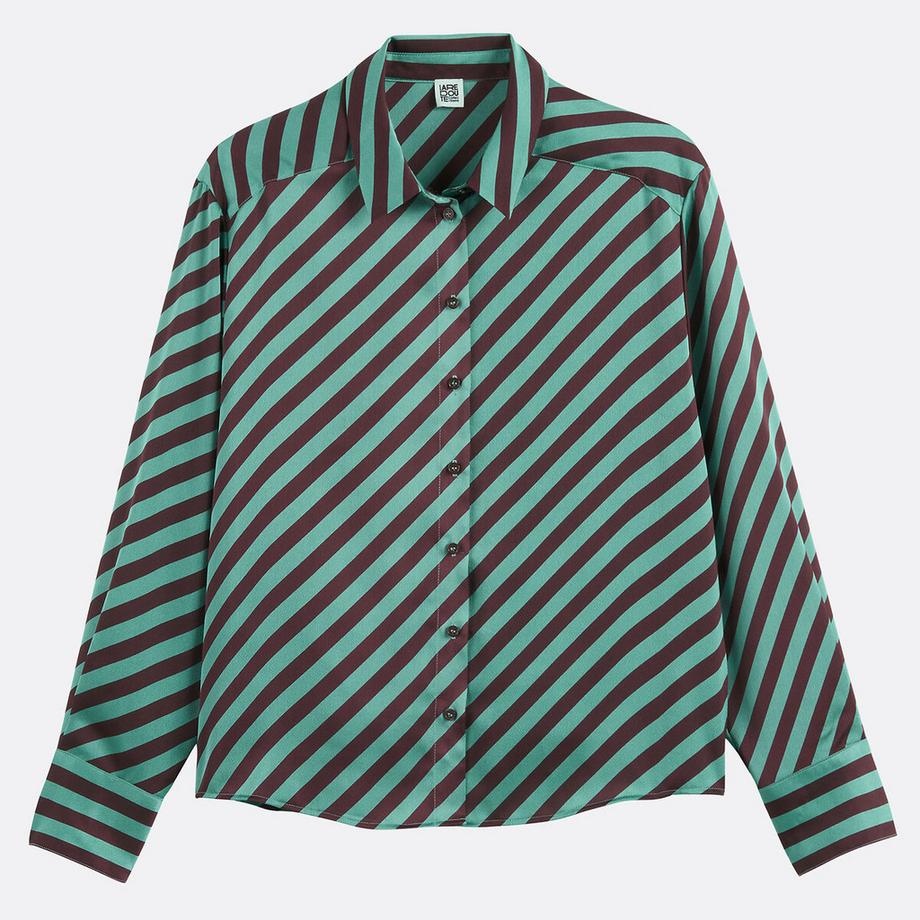 La Redoute Collections Gestreifte Langarm Satinbluse  