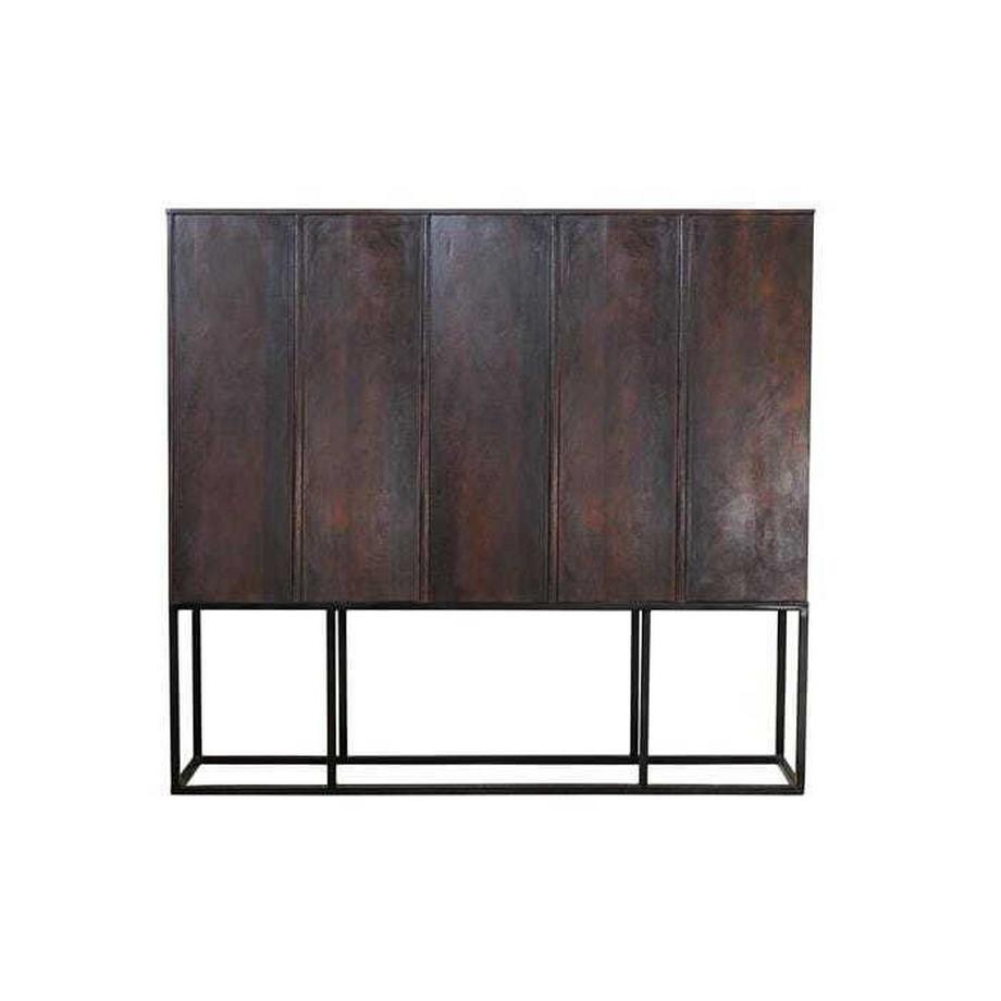 mutoni Armoire en bois massif Hieroglyph Mango brun foncé 180x160  