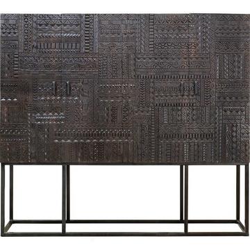 Armoire en bois massif Hieroglyph Mango brun foncé 180x160