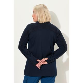 Ulla Popken Sweat-shirt stretch polaire teddy col camionneur manches longues  