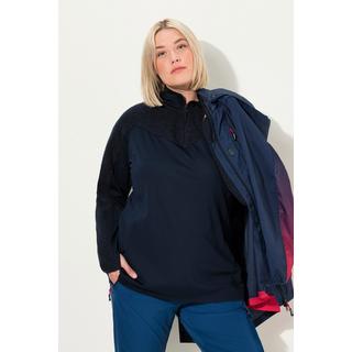 Ulla Popken Sweat-shirt stretch polaire teddy col camionneur manches longues  