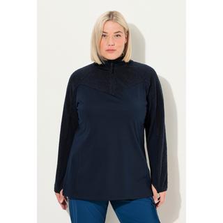 Ulla Popken Sweat-shirt stretch polaire teddy col camionneur manches longues  