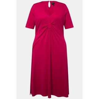 Ulla Popken  Jersey-Midikleid, A-Linie, V-Ausschnitt, Halbarm 