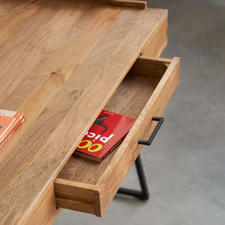 Tikamoon Bureau enfant en manguier massif et métal Hedda  