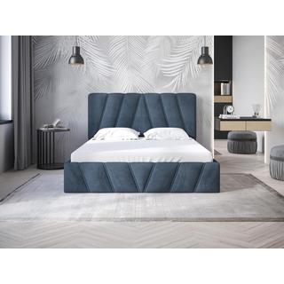 PASCAL MORABITO Bett mit Bettkasten - 140 x 190 cm - Samt - Blau - LIDAMA von Pascal Morabito  