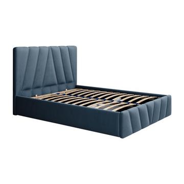 Bett mit Bettkasten - 140 x 190 cm - Samt - Blau - LIDAMA von Pascal Morabito