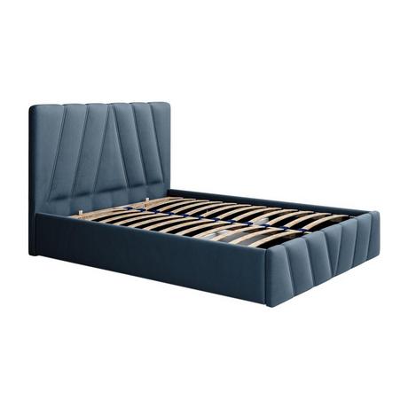 PASCAL MORABITO Bett mit Bettkasten - 140 x 190 cm - Samt - Blau - LIDAMA von Pascal Morabito  