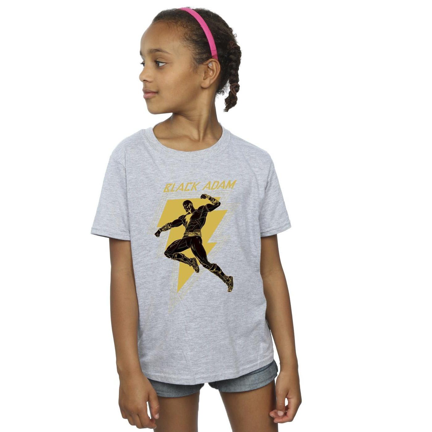 DC COMICS  Tshirt BLACK ADAM GOLDEN BOLT CHEST 