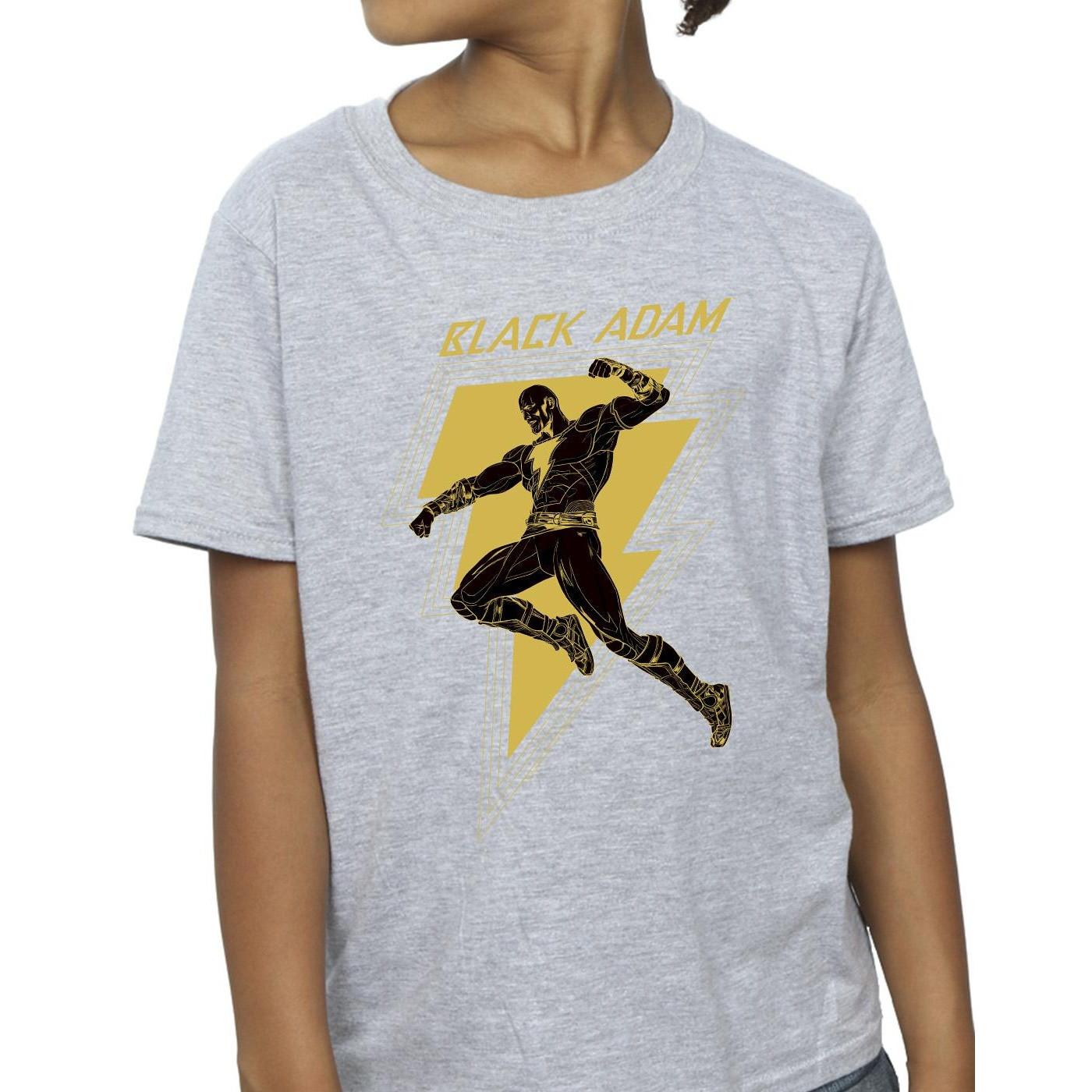 DC COMICS  Black Adam Golden Bolt Chest TShirt 