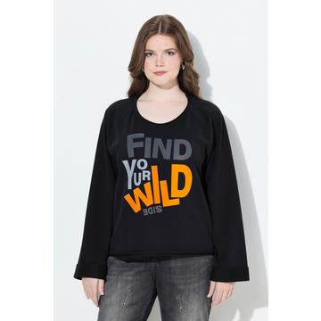 Sweatshirt, Schriftmotiv, Rollkanten, Rundhals, Langarm