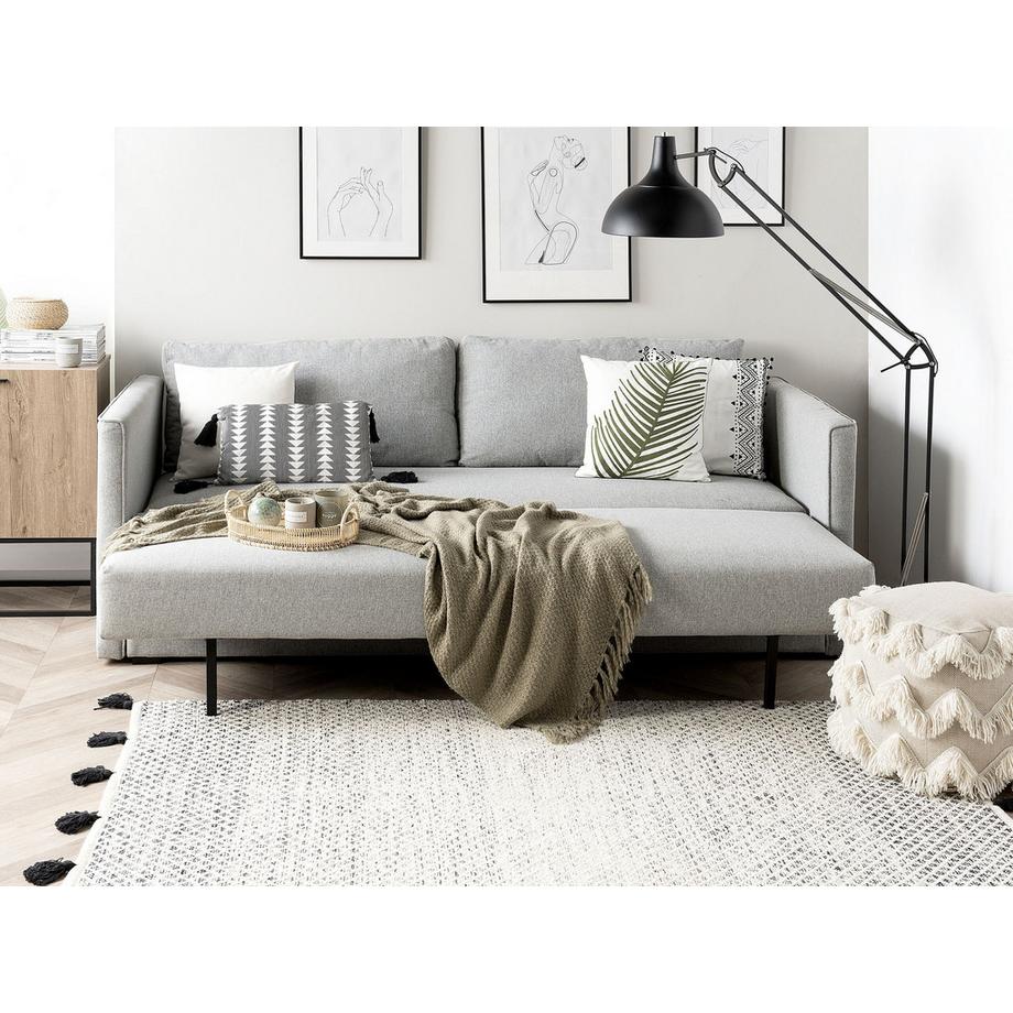 Beliani Canapé-lit en Tissu Scandinave EKSJO  