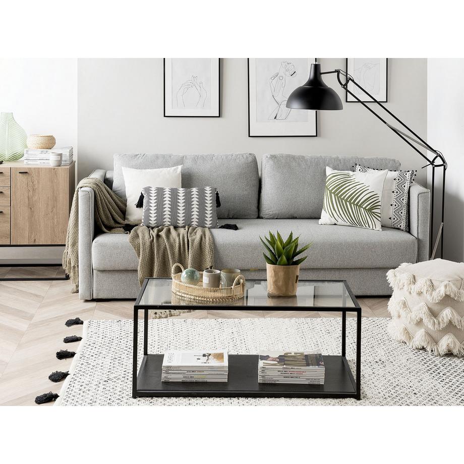 Beliani Canapé-lit en Tissu Scandinave EKSJO  