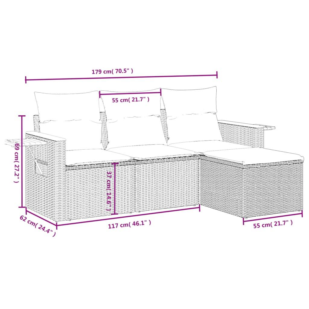 VidaXL Garten sofagarnitur poly-rattan  